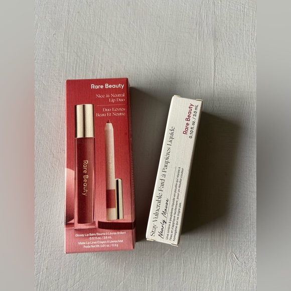 NWT Rare Beauty Nice & Neutral Lip Duo and Stay Vulnerable Nearly Mauve